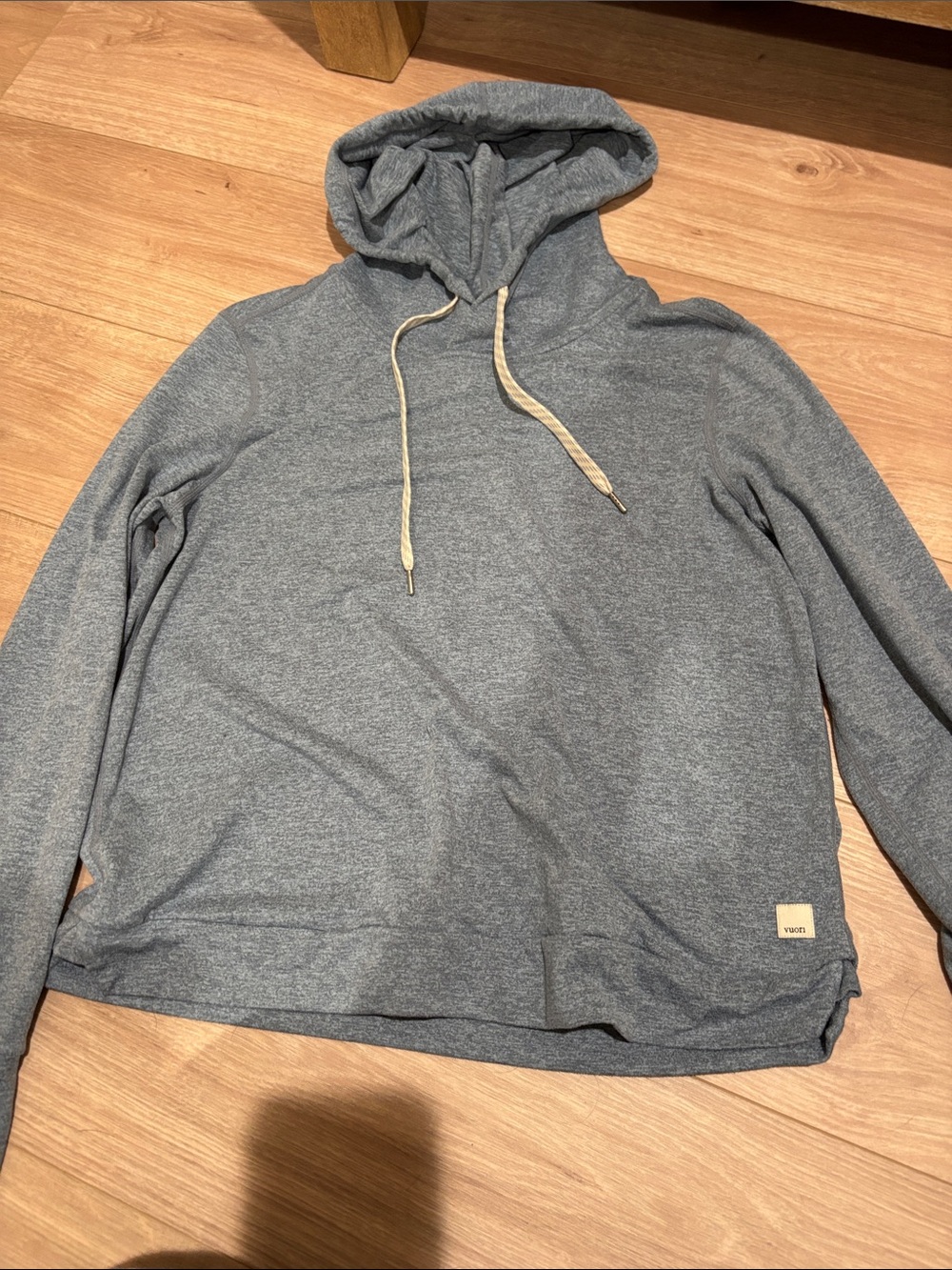 Vuori Heather Blue Pullover Hoodie with Drawstring